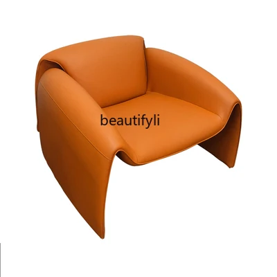 

Special-Shaped Single Sofa Italian Living Room Modern Light Luxury Crab Chair Balcony Designer Imitation Leather Leisure Chair