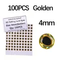 100pcs Golden 4mm