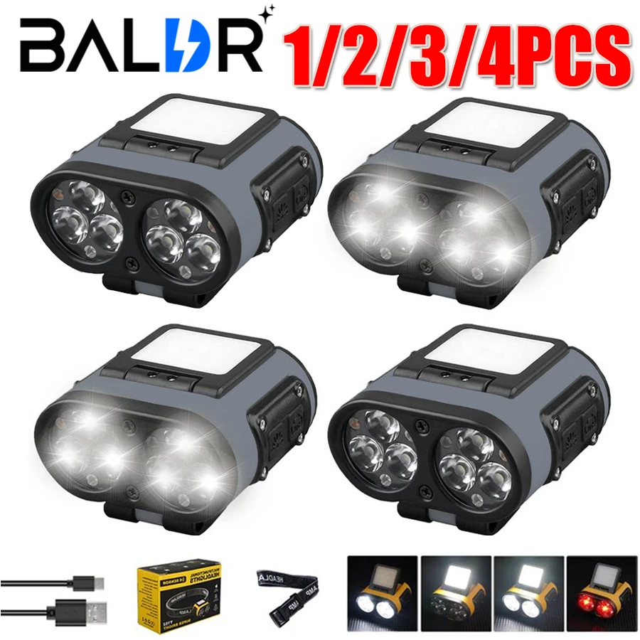 

BALDR LED COB Интеллектуальные сенсорные фары, фонари с зажимом для крышек и USB-зарядкой, многофункциональные уличные инструменты с дисплеем мощности