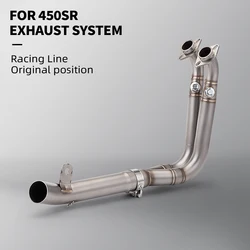 Full Exhaust System For Motorcycle CFMOTO 450SR 450SS 2022-2024 Modified Front Middle Link Pipe 51mm For CFMOTO 450SR 450SS 202