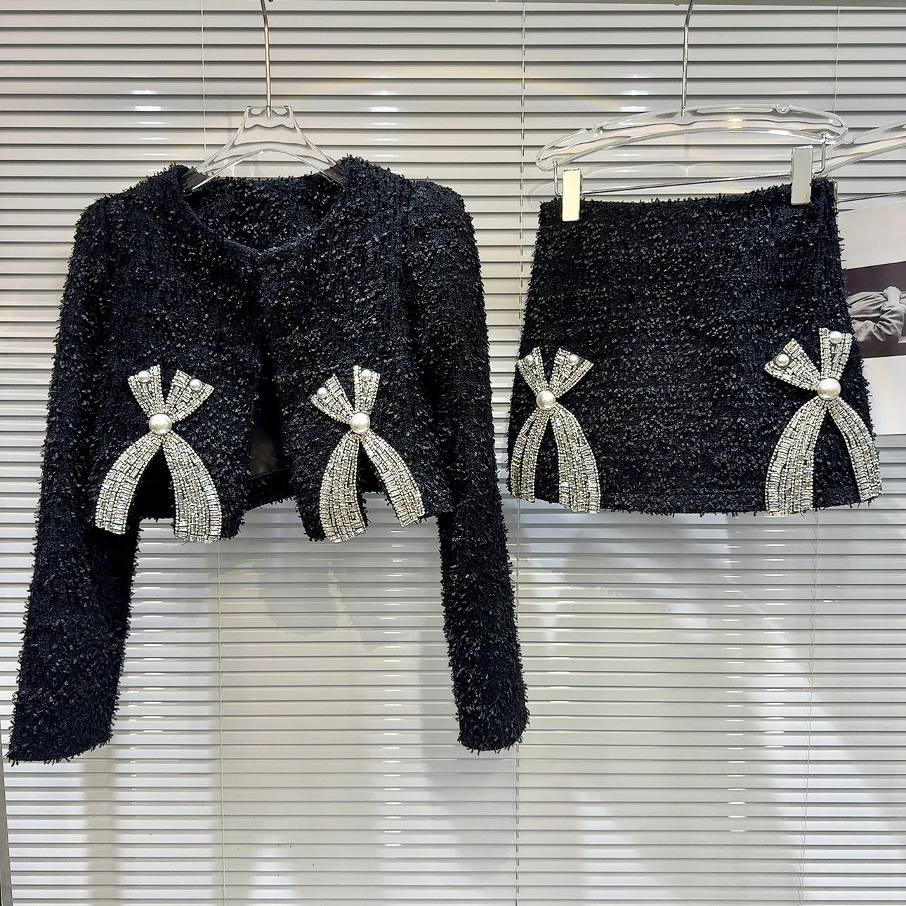 

Faionable Pearl Knot Water Diamond Cotton ort Комплект из джата и юбки Small Fraance Sle ort Pearl Set