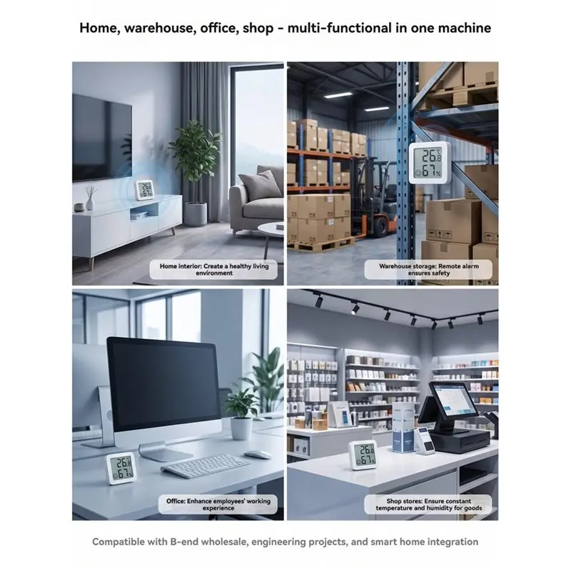 Wireless Bluetooth Temperature And Humidity Monitor High-Precision Indoor Device For Smart Home Integration