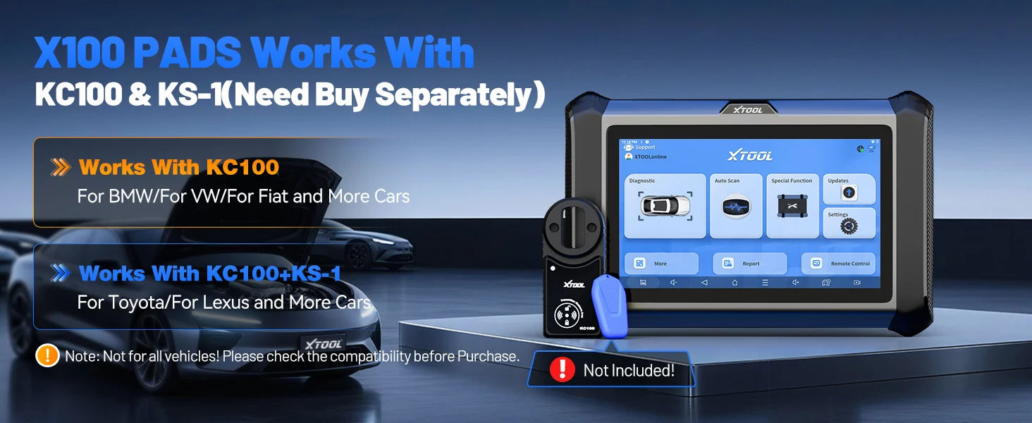 XTOOL X100 PADS Key Programmer Read/Write IMMO Chip Programming Smart Key Car Diagnostic Tool Automotive Scanner CANFD DOIP FCA