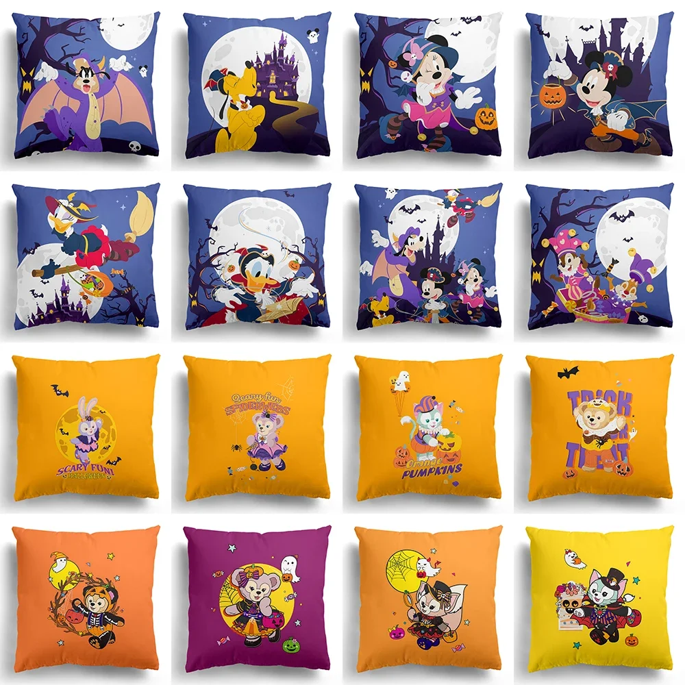 Disney Halloween Decoration Pillowcase Mickey Mouse Donald Duck Pillowcase Living Room Sofa Cushion Cover Home Room Decoration