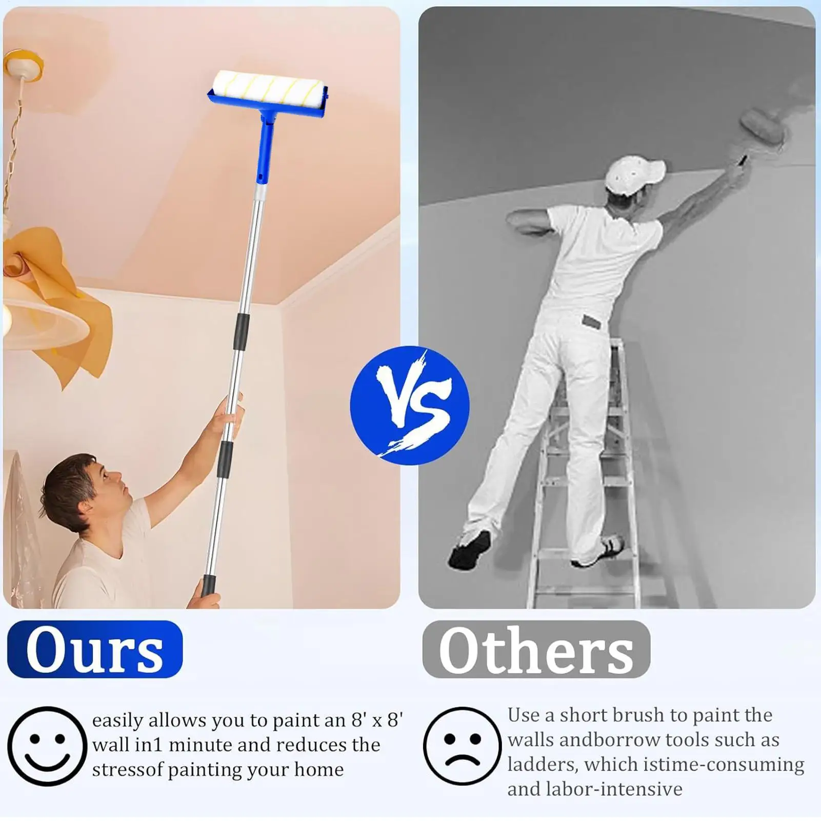 

Набор малярных валиков, профессиональный набор красок, удобный инструмент с удлинителем для ремонта стен, потолка, помещения