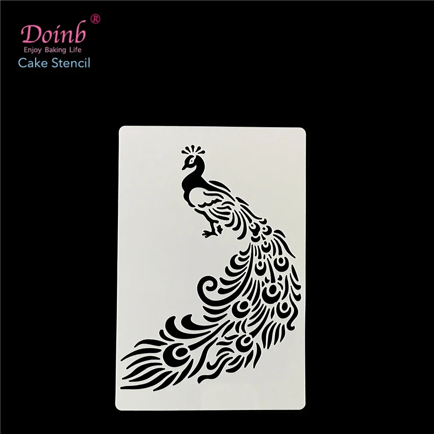 Animal Peacock Plastic Stencil for Cake Decoration or Spray Flower Wall Painting Embossing Paper Crafts Scrapbook Photo Card