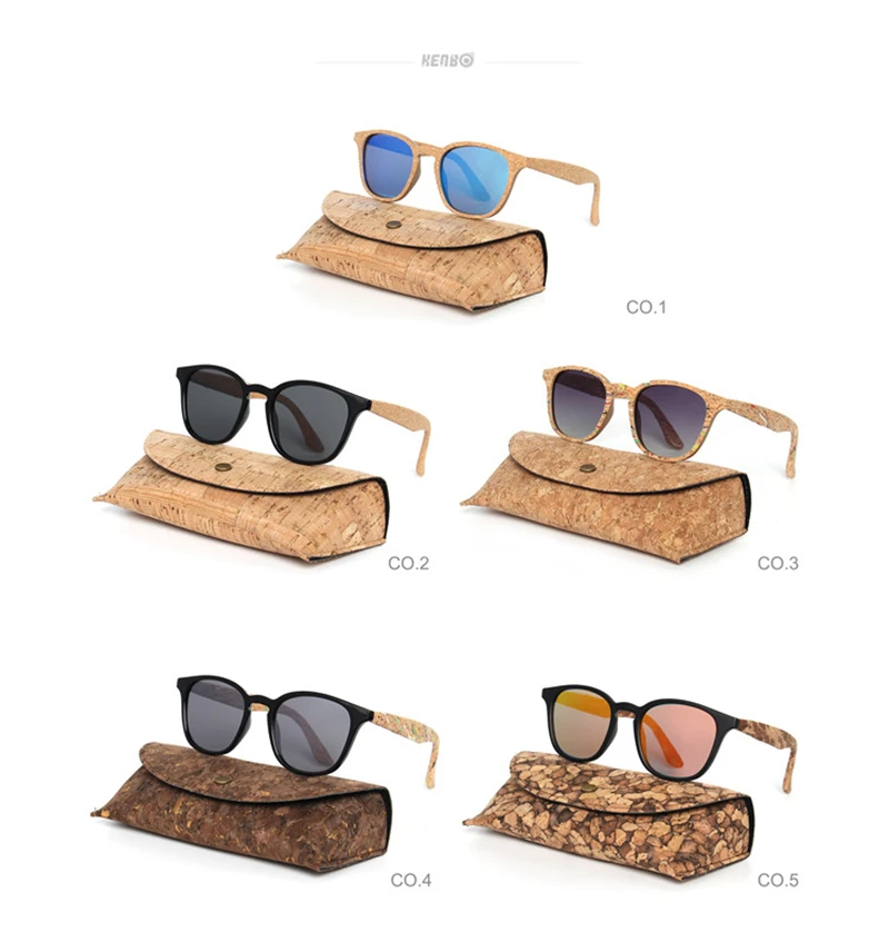 Kenbo Hohe Qualität Oval Holz Bambus Korn Polarisierte Sonnenbrille Mit Fall Mode Frauen Mann Shades Holz Sonnenbrille Gafas De Sol – Detail 4