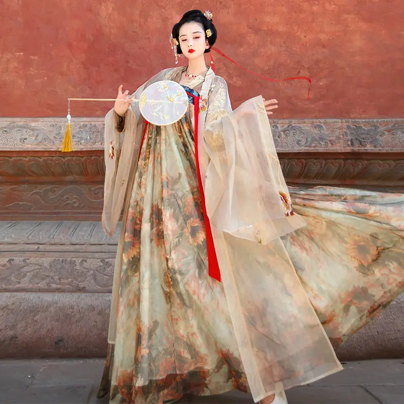 Ancient Hanfu Women Chinese Traditional Tang Suit Folk Dress Princess Fairy Dance Costume Vintage Dance Party Hanfu Dress