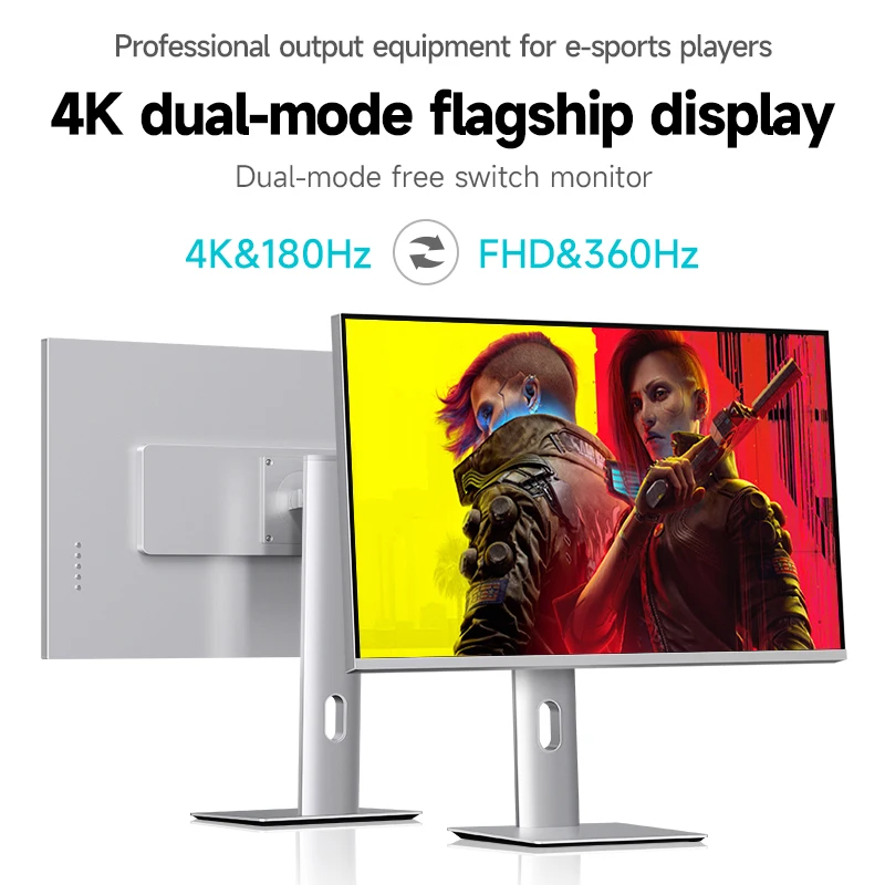 

27-inch 4K 3840*2160 Monitor 180Hz (1K@360Hz), 96% DCI-P3, AdobeRGB 93%, Height Adjustable, Alloy metal material body