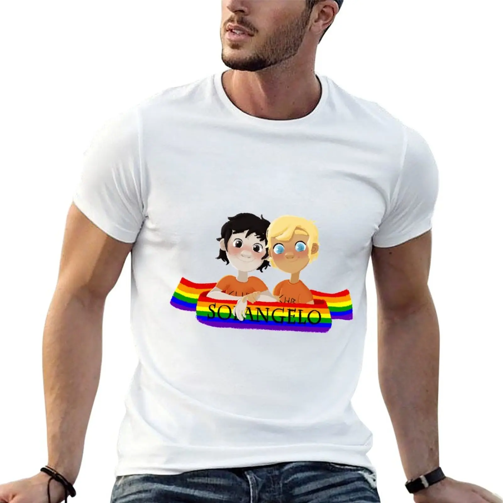 Solangelo love T-Shirt Casual Simple Design Short Sleeve Shirt