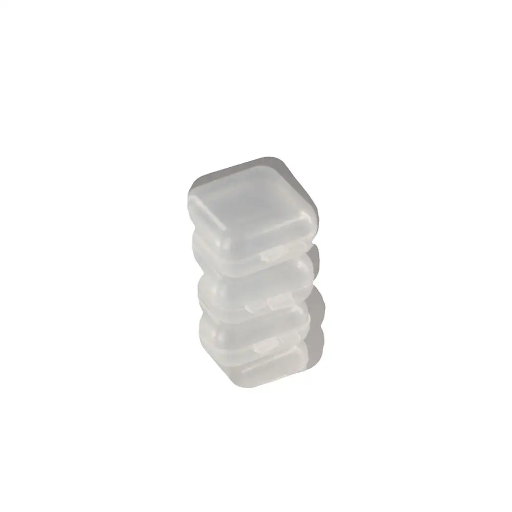 100 Pcs ABS Jewelry Storage Case Finishing Transparent Mini Storage Box Ins Organizer Square Plastic Case Earring Ring