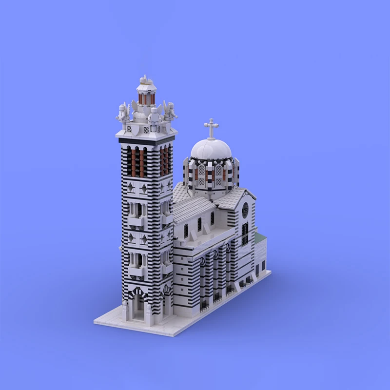 MOC Creative Street View Notre-Dame De La Garde Modular Model Architecture Building Block Education Assembly Model Toys Gift