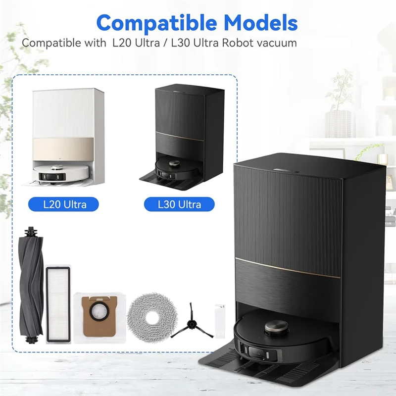 AT28-For Dreame L20 Ultra / L30 Ultra Robotic Vacuum Cleaner Spare Parts Main Side Brush HEPA Filters Mop Cloth Dust Bags