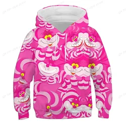 Disney children's Hoodie Boys and girls Alice in Wonderland Mermaid Cheshire Cat cartoon printed Sweatshirt casual