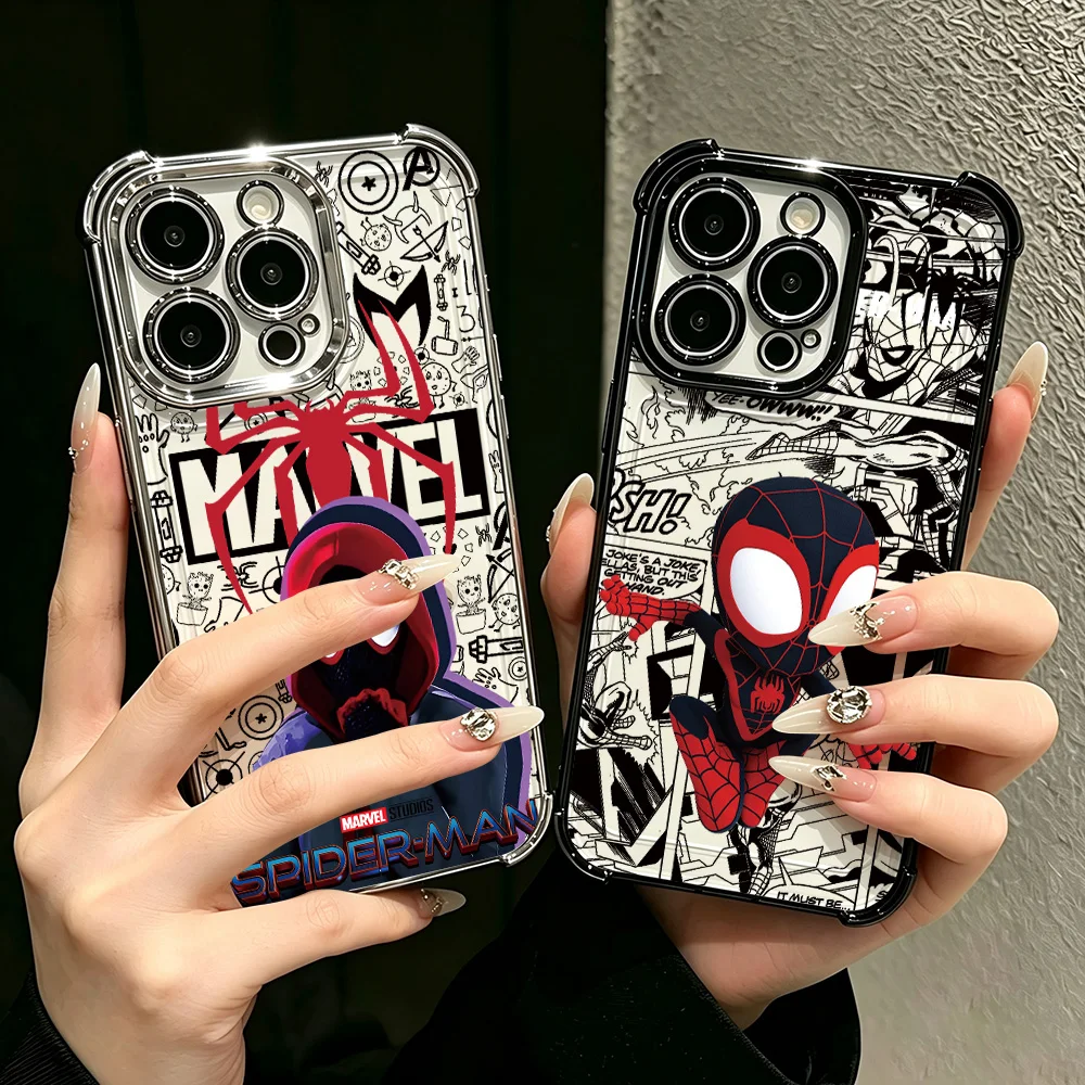 Plating Phone Case For Samsung S26 S25 S24 S23 S22 S21 S20 FE Note20 Edge Plus Ultra 4G 5G Anti Fall Cool Spiders Mans Deadpools