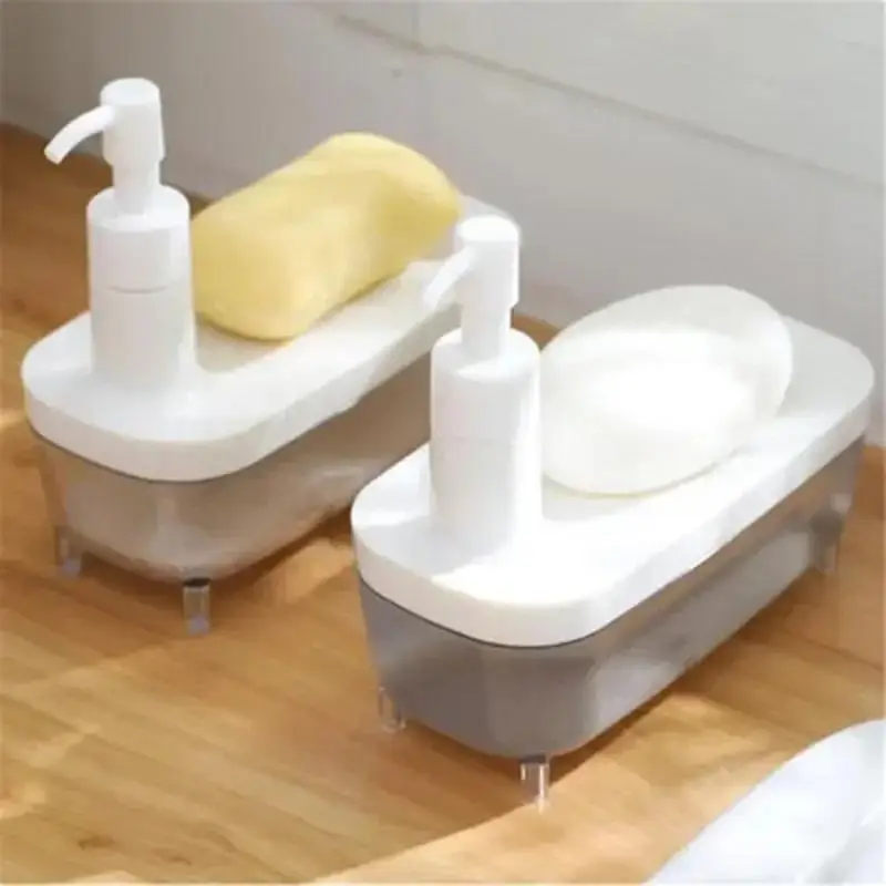 2 In1 Dispenser And Soap Storage Box Multi-function Liquid Container Drainboard Soap Holder Rack Soap Dispenser Kitchen