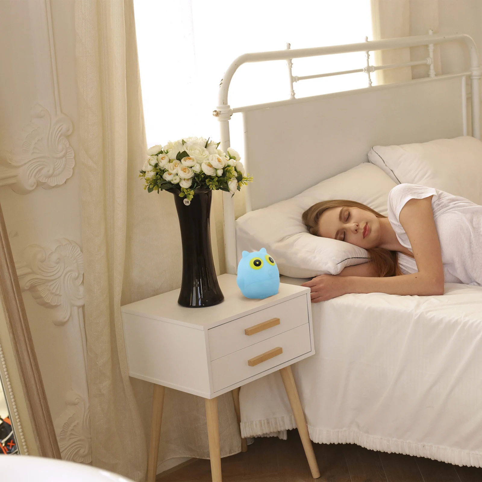 

2Pcs Owl Night Light Cute Colorful Bedside Lamp Powered Small Night Lamp for Kids Bedroom Decoration