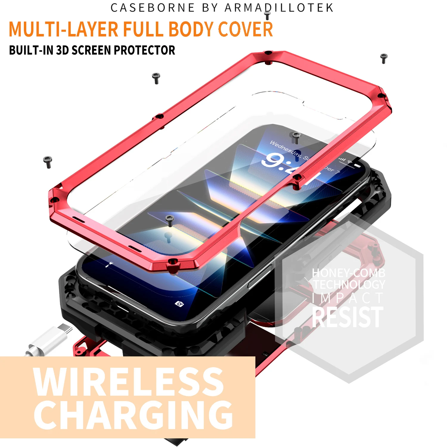 360 Protective Anti Fall Case for iPhone 16 15 14 13 Pro Max Mini 16 Plus Lens Protect Metal Shockproof Tempered Glass Cases