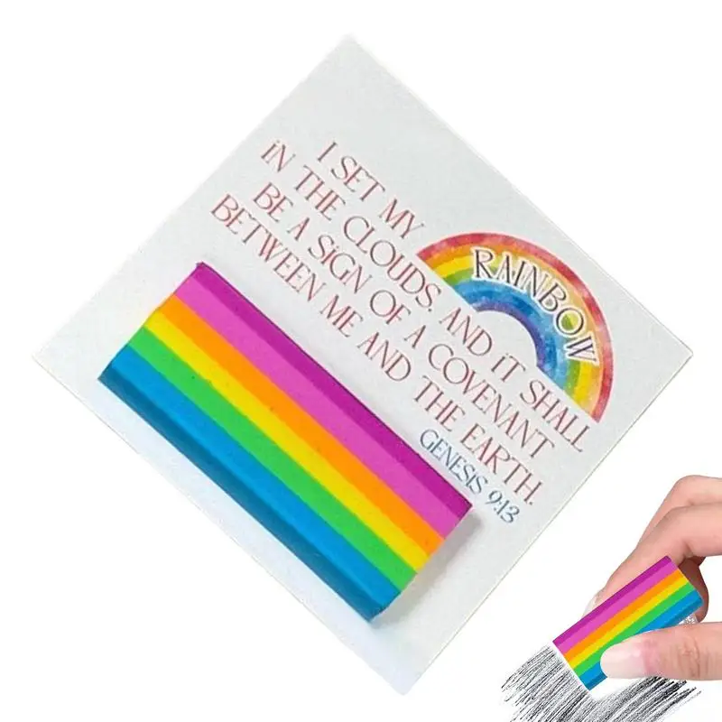 Rainbow Erasers For Kids Religious Pencil Rainbow Erasers Colorful Easter Basket Stuffers Cute Stationery Classroom Prizes