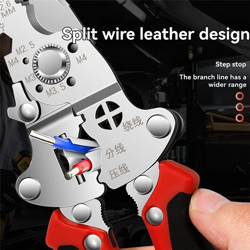 AT02-Foldable New Wire Stripper With Test Pencil Professional Cutting And Pulling Wires Multifunctional Wire Stripper
