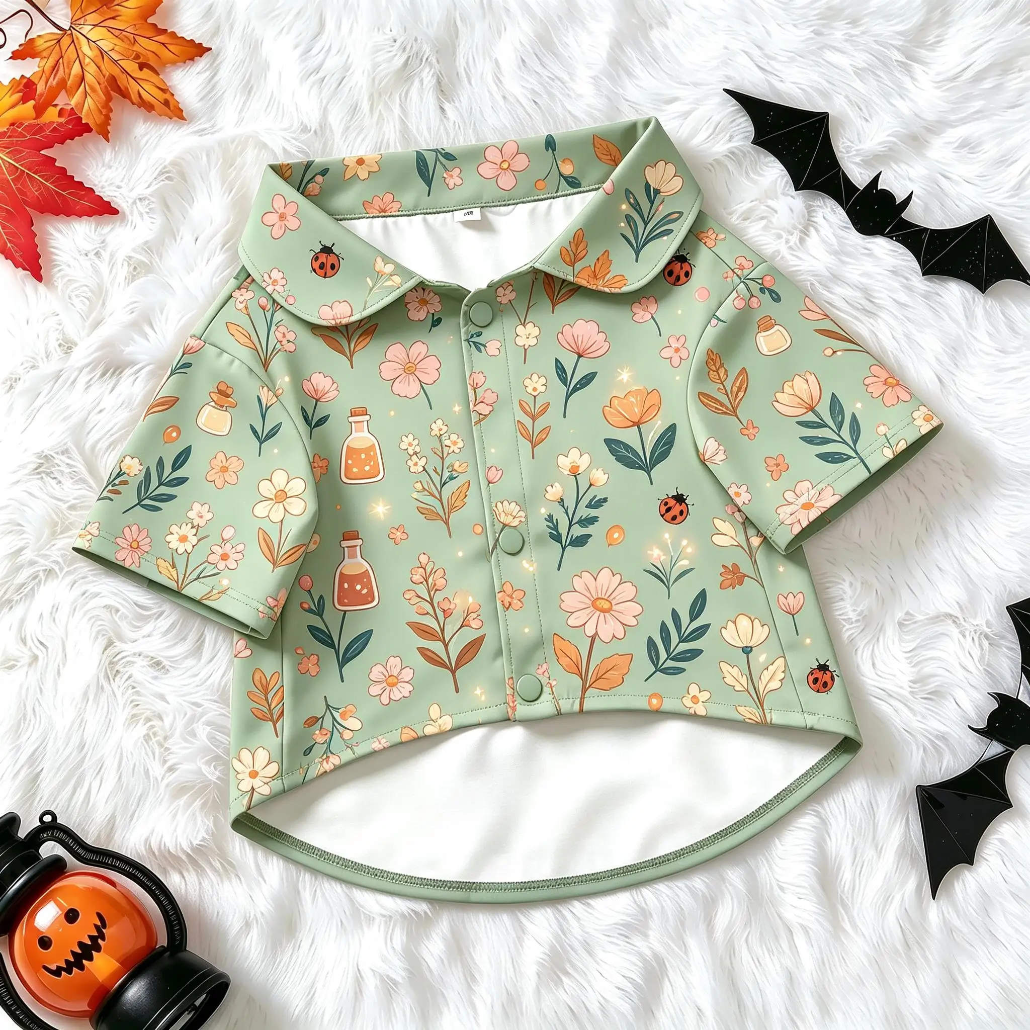 Pet Dog Shirt Blue Astronaut Bear Planet Print Lightweight Button Up for Small Medium Dogs Kawaii Space Theme Daily Wear