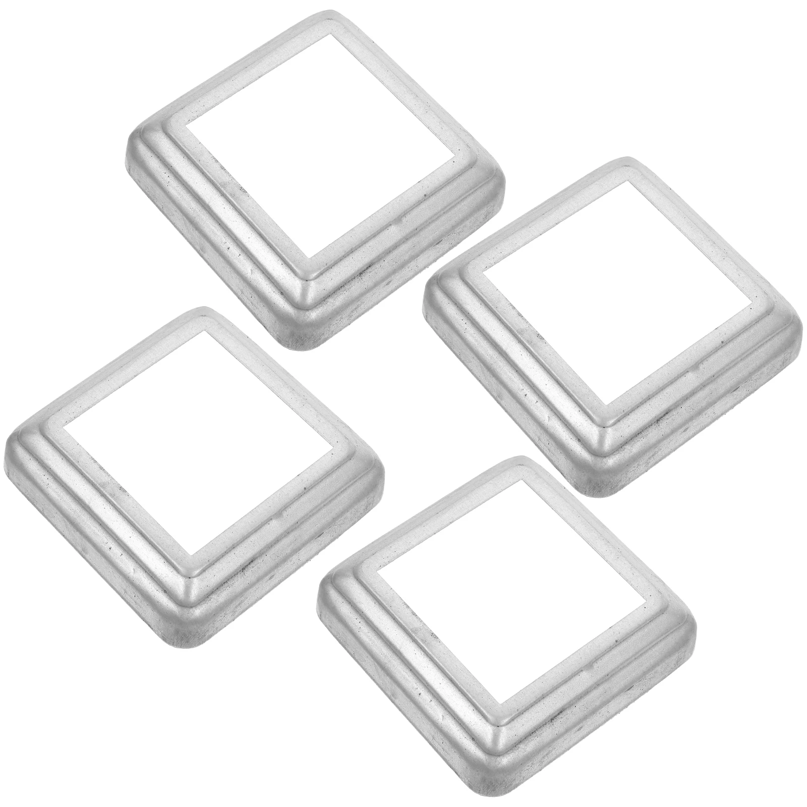

4 Pcs Square Tube Covers Steel Post Skirts Fence Caps Finials Decorative Balcony Stairs Railings Column Wraps Metal Deck