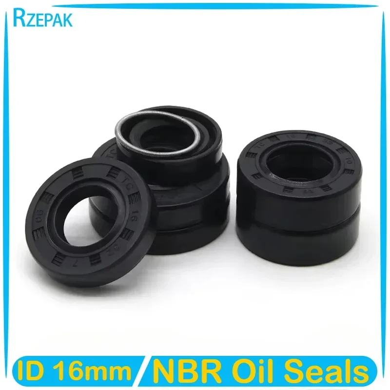 2/5/10pcs NBR Oil Seal ID16mm TC-16 * 24/26/28/30/32/35/40*4/5/7/8/10mm Nitrile Rubber Shaft Double Lip Oil Seals