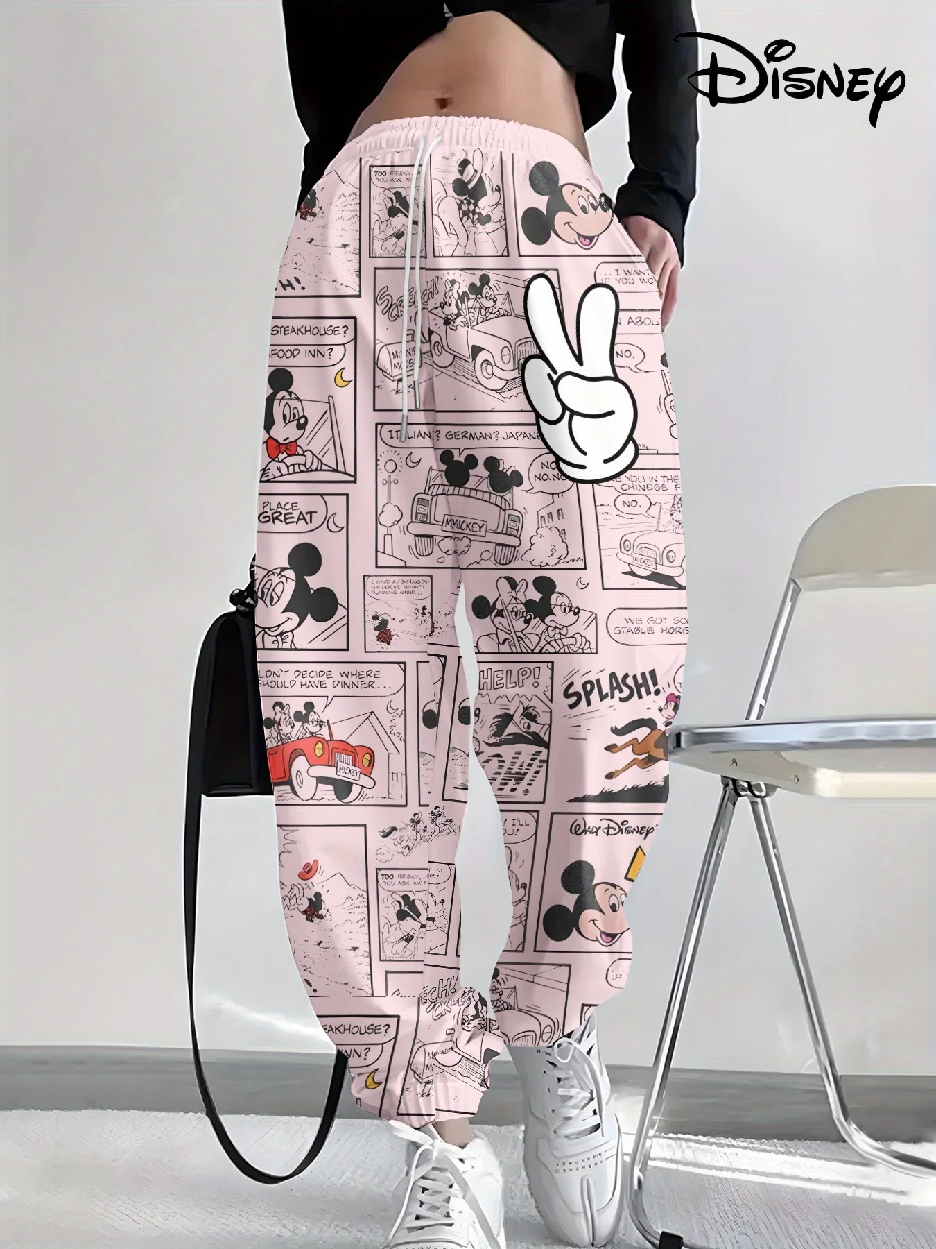 Disney Cartoon Mary Cat Mickey Minnie Series Street Primavera e Autunno Style Leg Binding Pants Bestseller per adulti da donna oversize