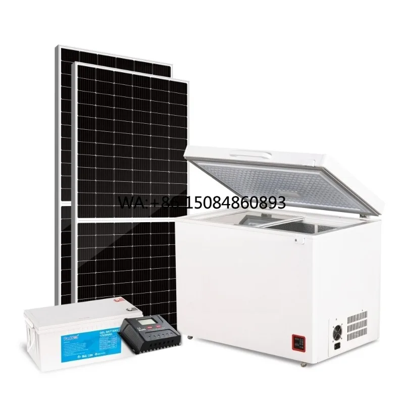 208LSolar Refrigerator Dc12V 24V Solar Freezer Refrigerator Chest Dc Freezer With Panel and Battery