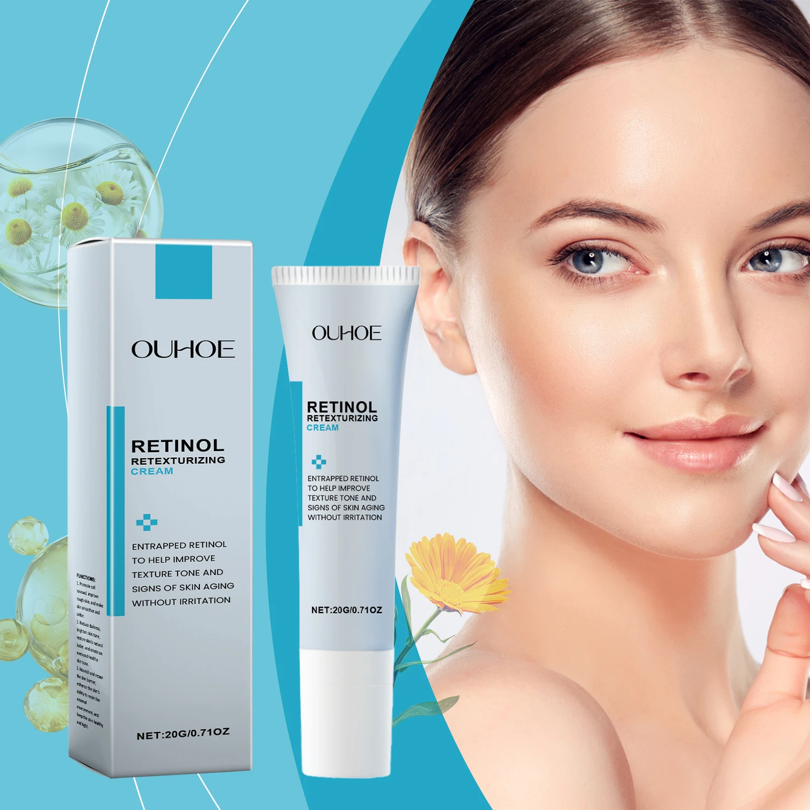 Retinol Re-Texturizing Cream - Encapsulated Retinol Anti-Aging Face Moisturizer for Wrinkles, Fine Lines & Uneven Skin Tone