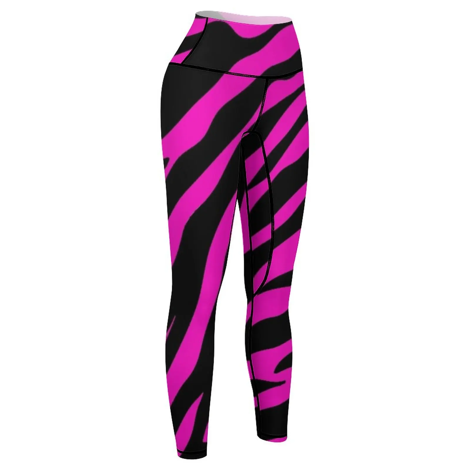 Leggings push up à motif zèbre pour femmes, pantalons de survêtement, ensemble de sport sportif, leggings de gym, rose