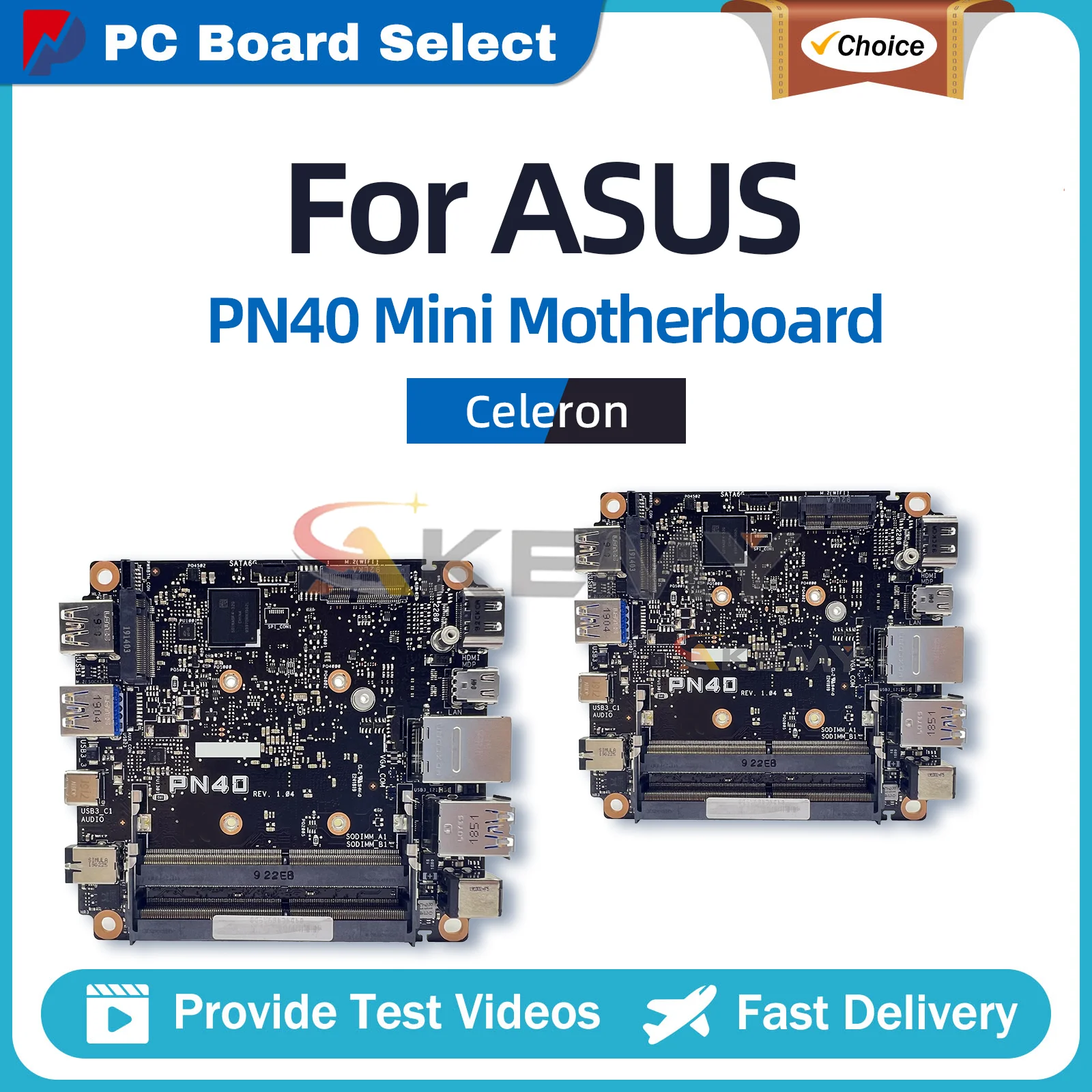 

Материнская плата PN40 для ноутбуков ASUS Mini PC PN40 с процессором Celeron, 100% протестирована, быстрая доставка, высокое качество