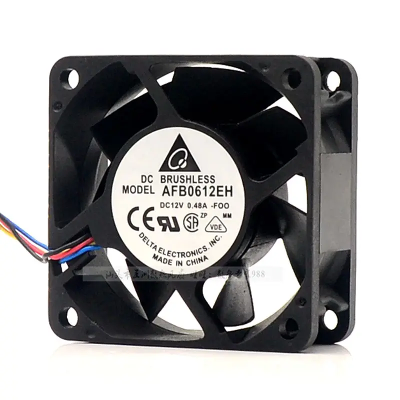دلتا للإلكترونيات AFB0612EH F00 تيار مستمر 12 فولت 0.48A 60x60x25 مللي متر 4 أسلاك خادم مروحة التبريد