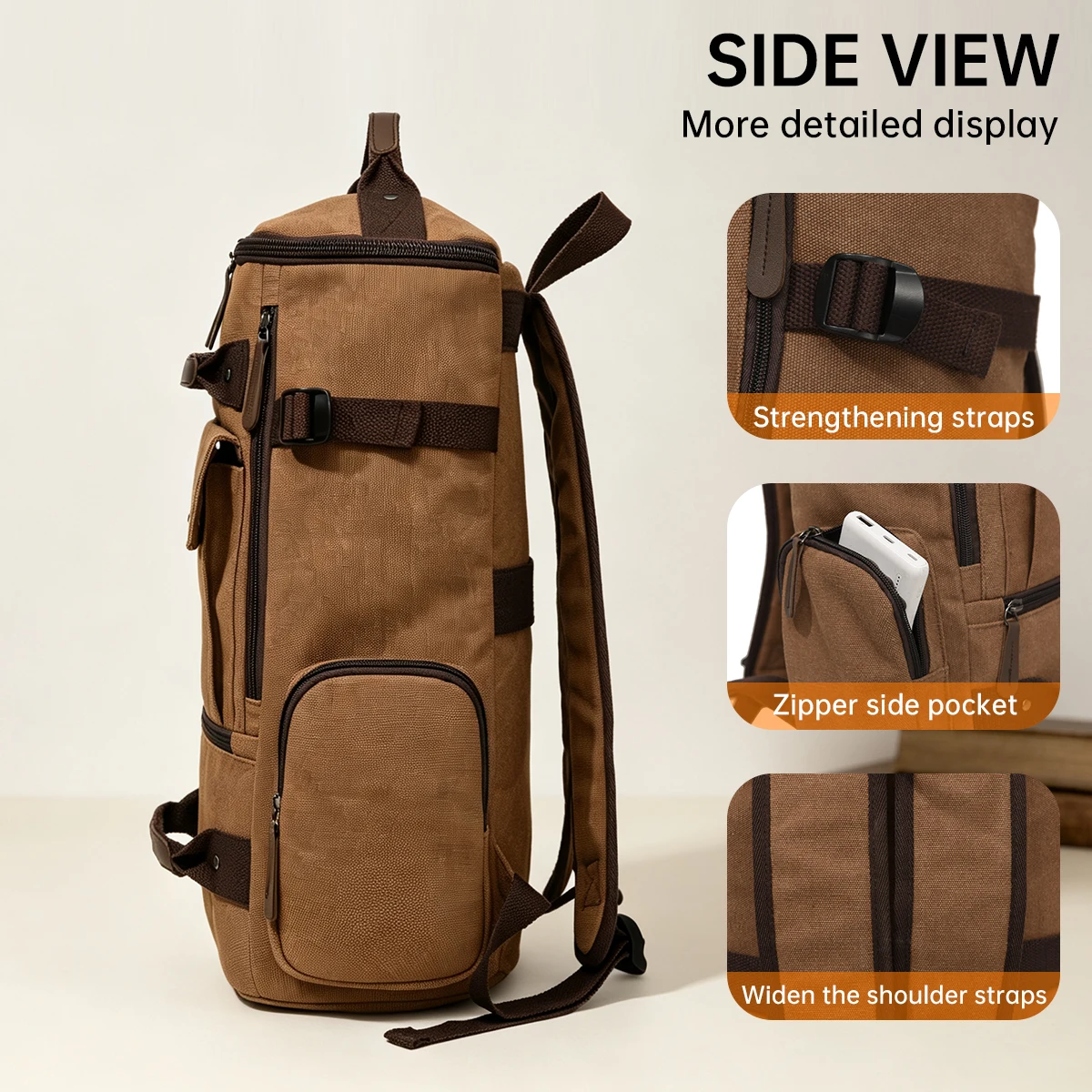 กระเป๋าเป้ยุทธวิธีสำหรับผู้ชาย - Canvas Backpack Casual บทวิจารณ์และราคา