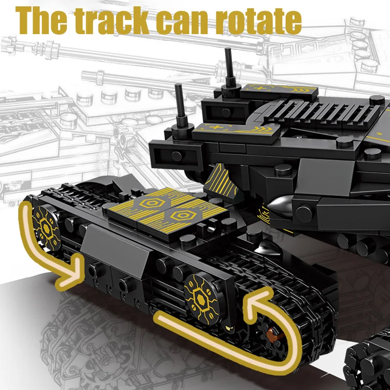 Military MOC 4 IN 1 M1A2 Main Battle Tank Model Building Blocks 1134pcs DIY Challenger Tank Bricks Toys For Children Gifts