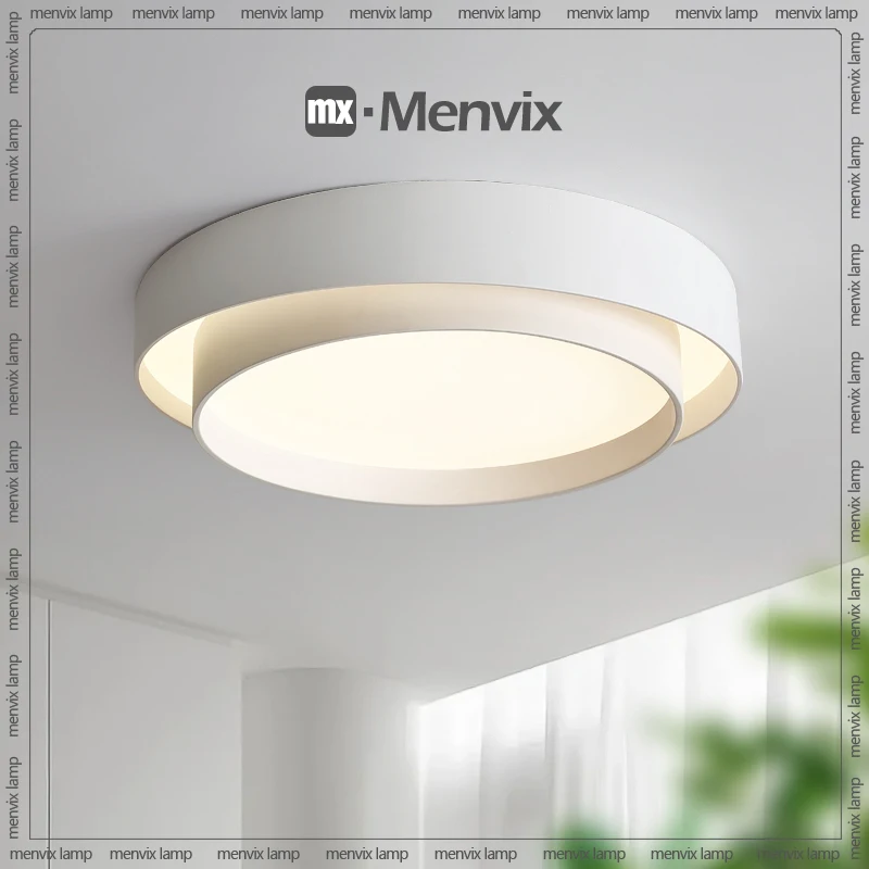 Imagem -04 - Menvix-modern Led Luzes de Teto Branco Preto Sala de Estar Quarto Jantar Lâmpada Interior Redondo Luminárias Quadradas