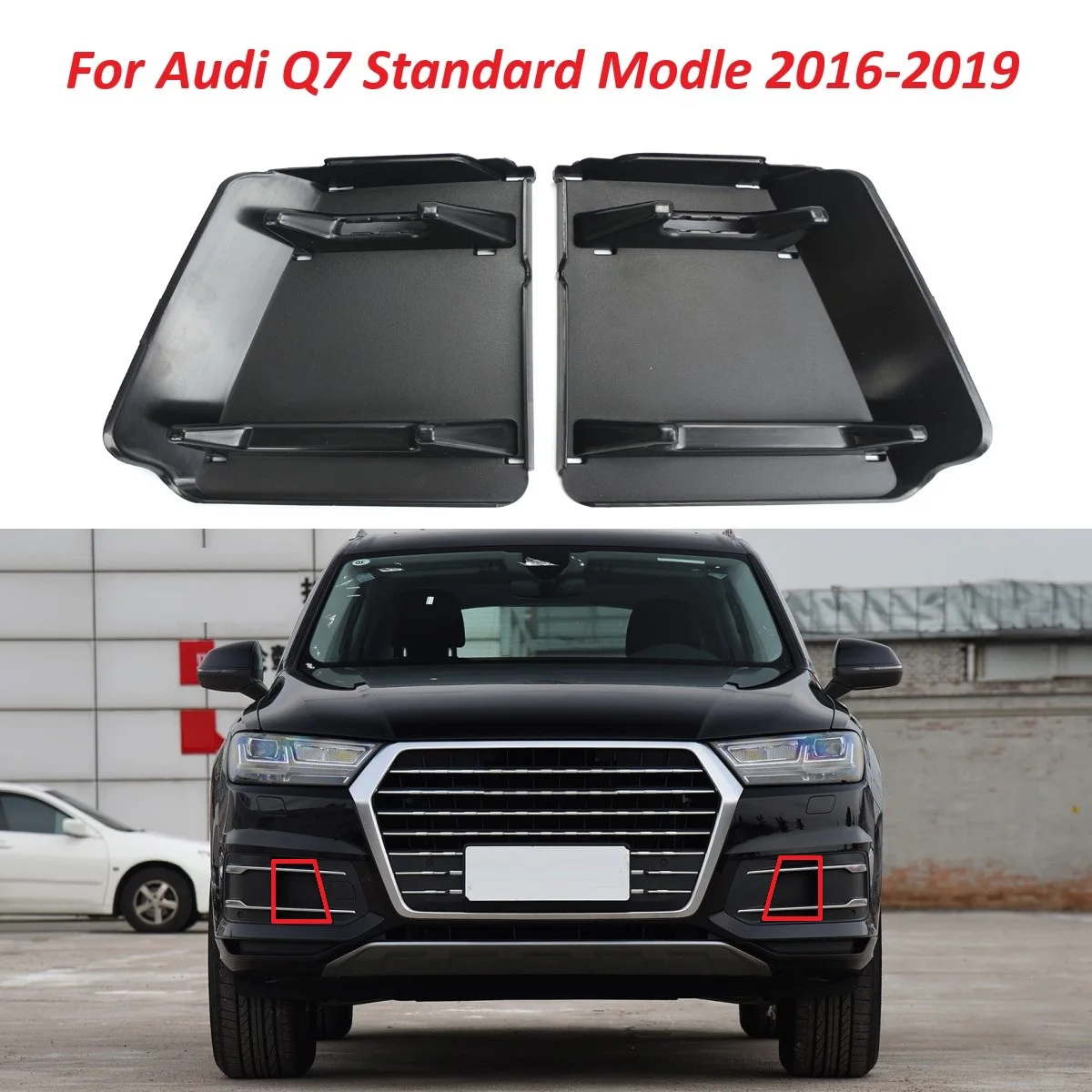 

Left Right Front Bumper Fog Lights Grill Fog Lamp Shade Fog Light Grille Bezel Insert For Audi Q7 2016-2019 4M0807151 4M0807152