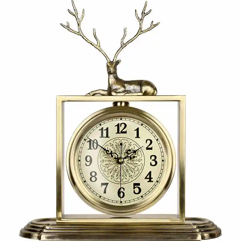 Retro Digital Table Clocks, Nordic Golden Metal Desk Clock, Desktop, Living Room, Home Aesthetic Decoration, Vintage Accessories