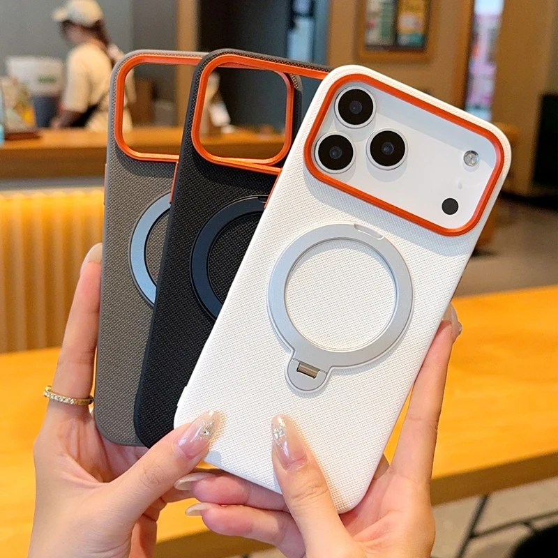 Etui Funda do iPhone 18 17 Pro Max Air Case Magnetyczne Luksusowe Skórzane PU Odporna na Upadki Obrotowa Podstawka z Pierścieniem do iPhone 18 Pro Max — zdjęcie produktu 6
