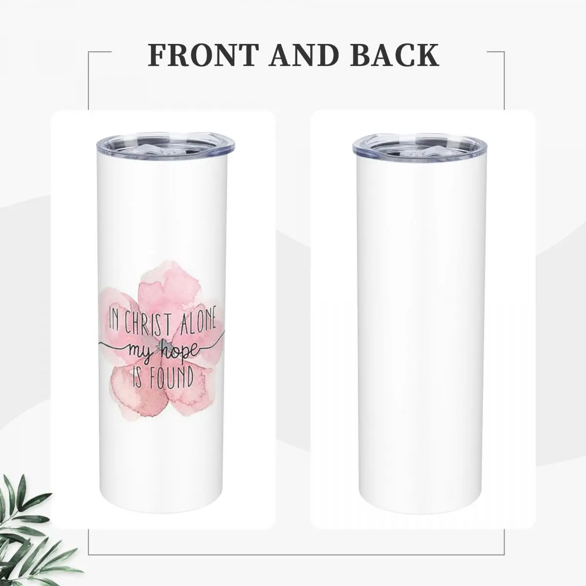 Christian Quote Watercolor Flow Stainless Steel Tumbler Vacuum Insulated Mug Thermal Cold Cups Straw With Lid 20oz