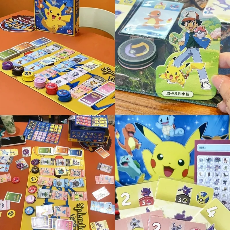 

Настольная игра Yifei Pokemon Splendor, официально лицензированная, с Пикачу, для 2-4 игроков, время игры 30 минут, семейная игра для вечеринок