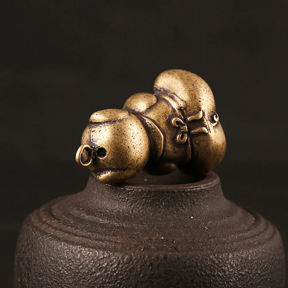 

2pcs Brass Pig Craft Vintage Keychain Pendant Diy Chic Ornament Small Key Ring Decor Retro Style Pendant Pig Design Hanging