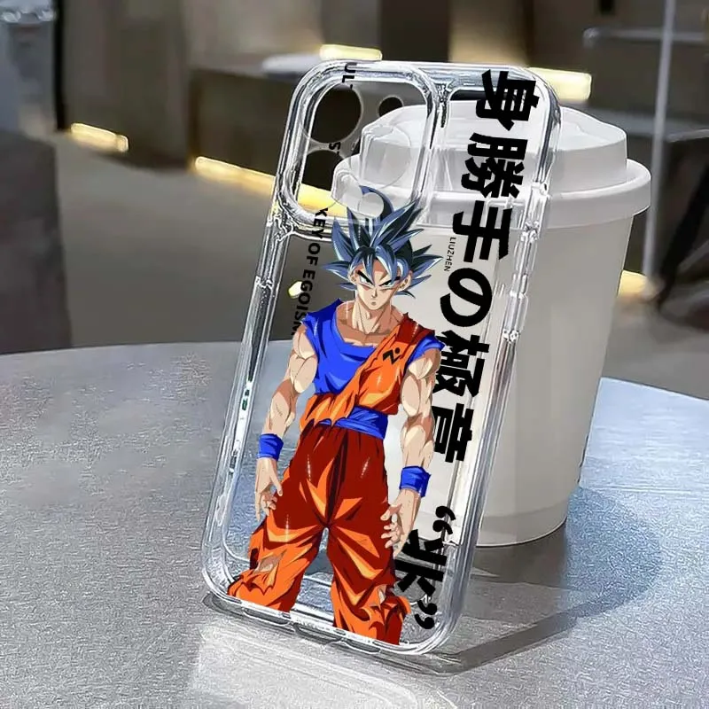 

Fashion Art Goku Dragon Ball Phone Case For Apple iPhone 17 Air 16e 16 15 14 13 12 11 Mini Pro Max Plus Transparent Soft Cover