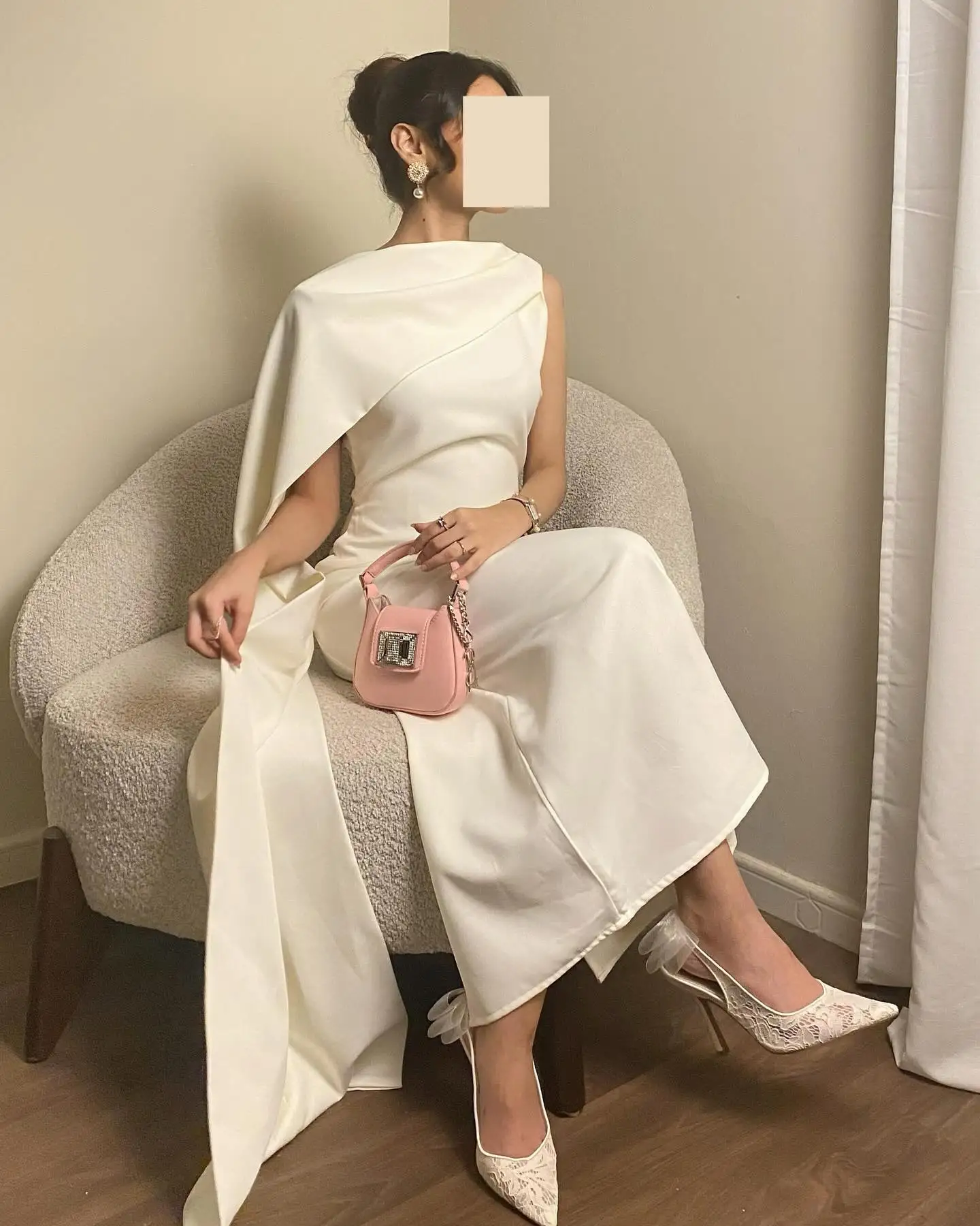 Aenyrst Arabia Saudita elegante vestido de graduación para mujer personalizado Beige vestidos de noche de fiesta hasta el tobillo vestidos para