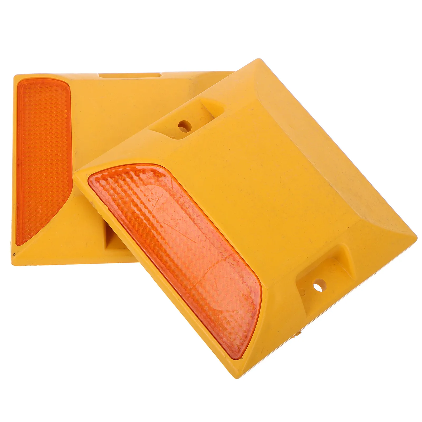2Pcs Reflective Road Studs Raised Plastic Markers for Highway Street Traffic Reflectors and Safety Equipment Speeds Buffer Block