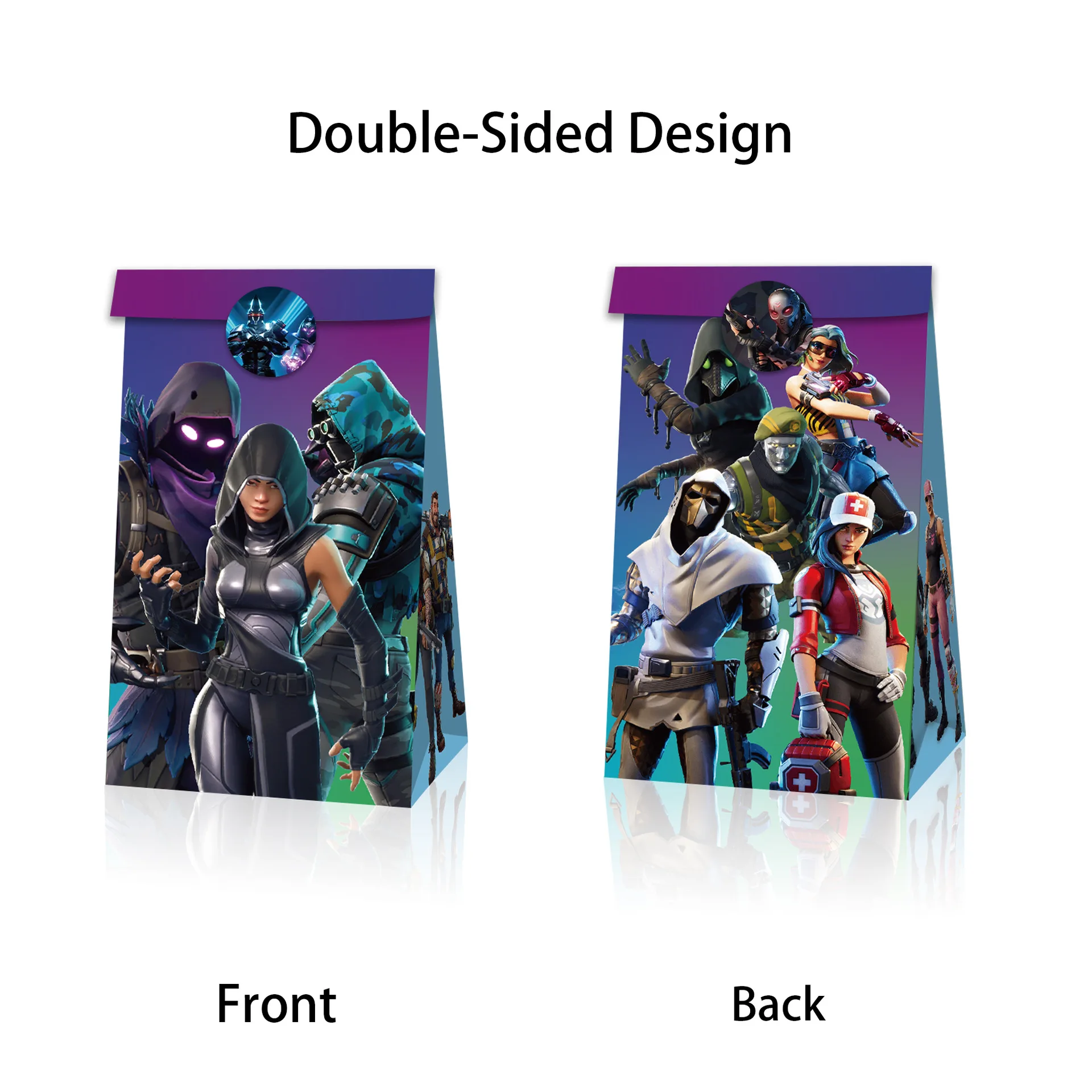 Fortnite Papierbox und Aufkleber Geburtstagsparty Snack-Süßigkeiten Kraftpapier Flache Verpackungstüten Keks-Kuchen-Aufbewahrungsbox Tragbare Geschenkbox – Detail 7