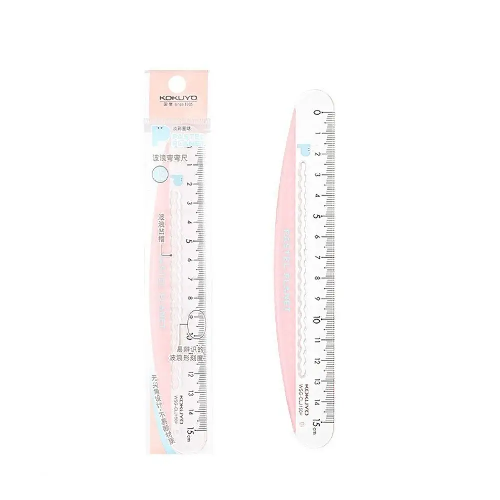 Artist Measuring Tools Student Stationery Wave Line Scale Ruler Measurement Ruler Geometry Measuring Ruler Straight Liner Ruler