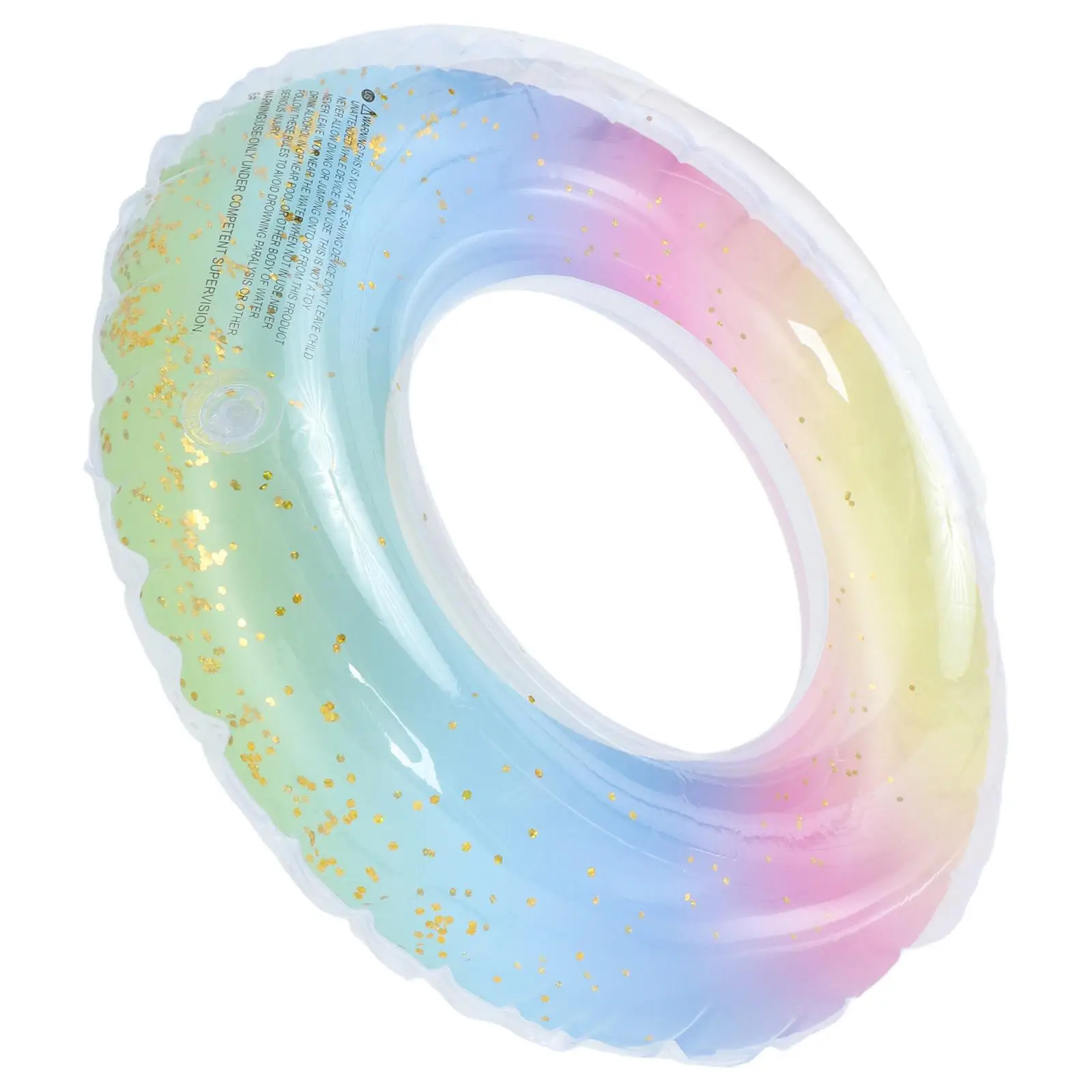 Rainbow Swimming Sparkly Pool Float Glitter Thicken Adult Inflatable Sequins Translucent Gradient Practical