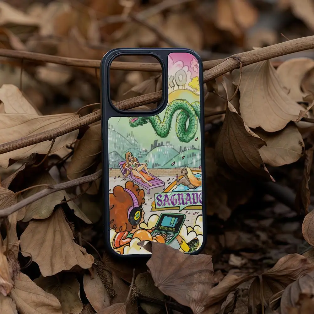 

Feid Ferxxo Vol X Sagrado Phone Case For iPhone 16 15 14 13 12 11 Pro Max Plus Black Frame Acrylic Carbon Fiber Hard Shell