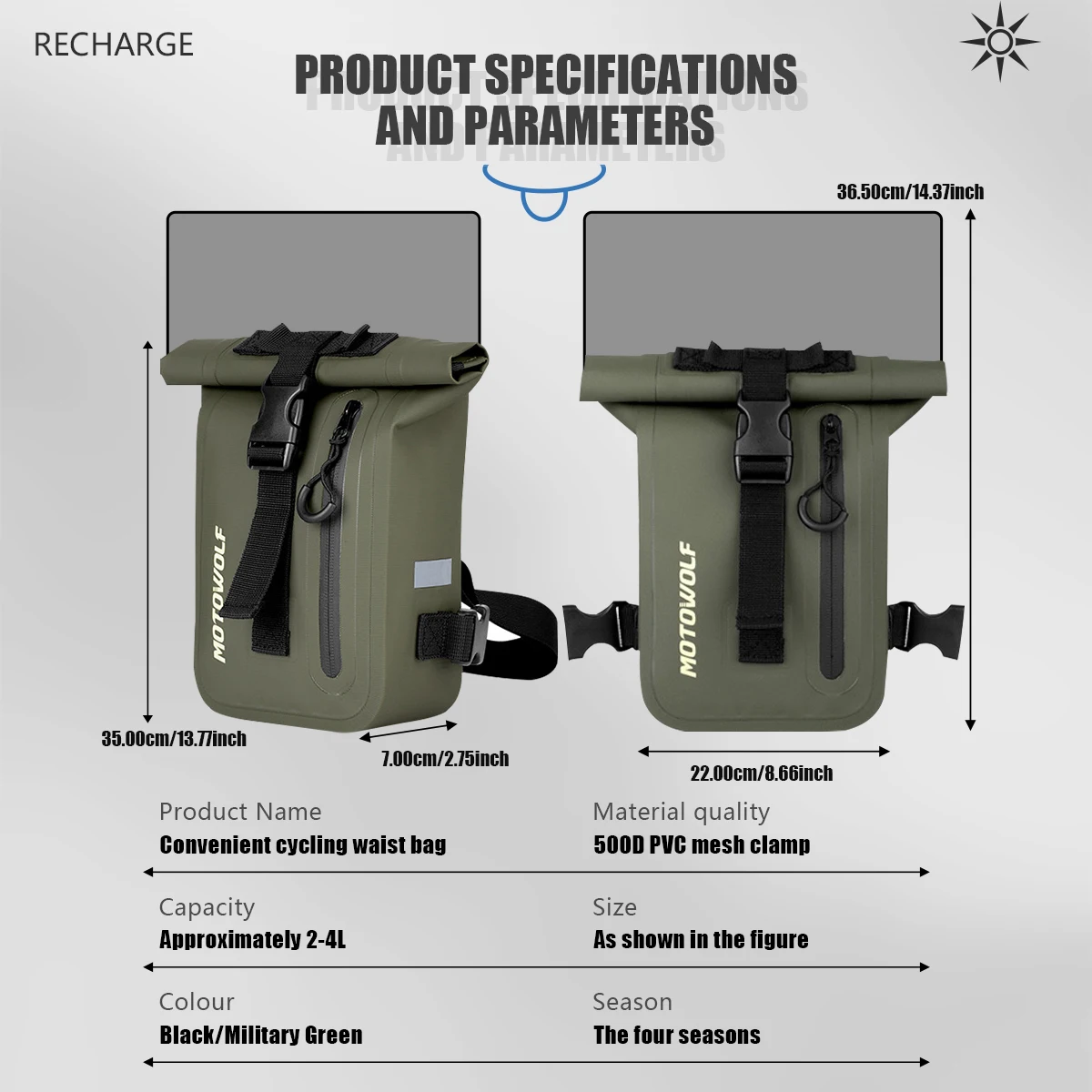 MOTO Waterproof Motorcycle Drop Leg Bag Tactical Fanny Pack Thigh Bag with Leg Strap Removable Leg Harness Bag